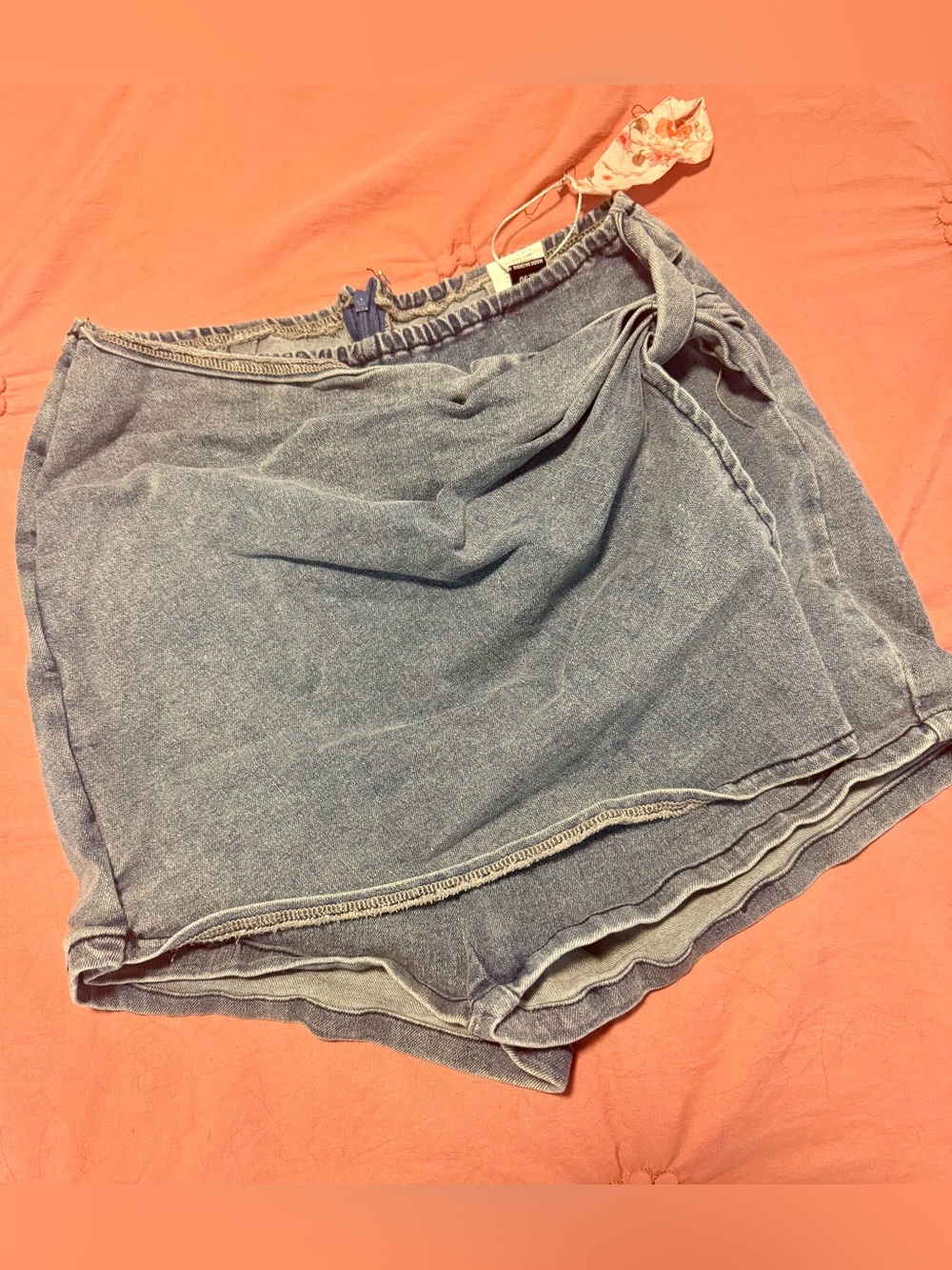 Casual Denim Skort - Light Blue